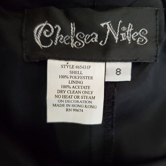 CHELSEA NIGHTS Women's Maxi Dress Black Size 8 Embellished Y2K Prom Gothic - Picture 7 of 9